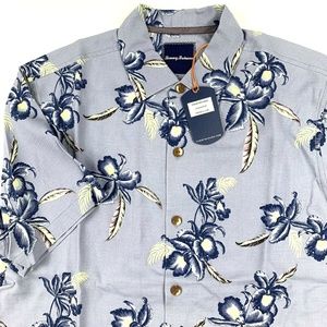 Tommy Bahama Camp Shirt Iris Oasis Lilac Silk
